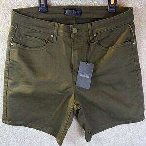 Caliville Chino Shorts Mens Size Medium Olive Green Stretch Twill 7" Inseam NEW